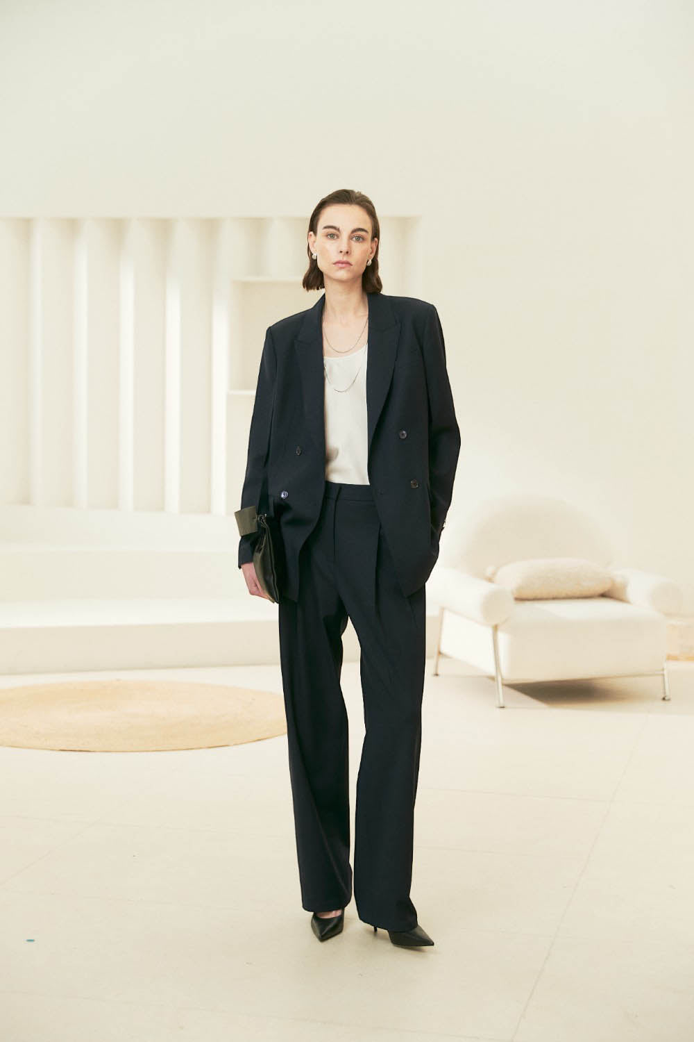 Wool Blend Tailored Relaxed Fit & Soft Drape Blazer