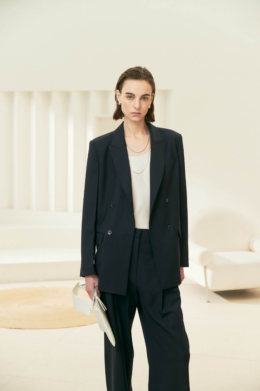 Wool Blend Tailored Relaxed Fit & Soft Drape Blazer