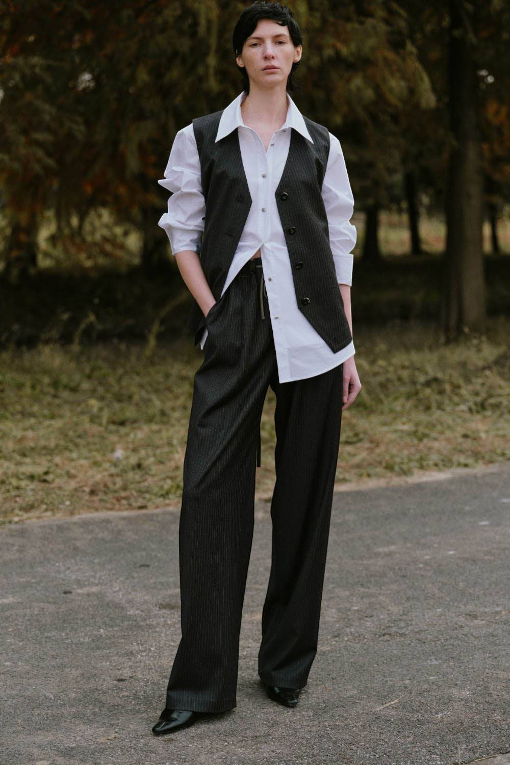 Marius Women's Striped Super Wool Vest