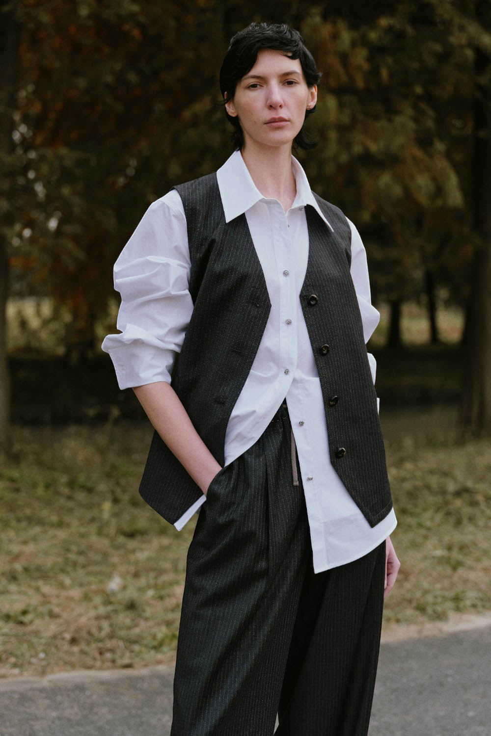 Marius Women's Striped Super Wool Vest