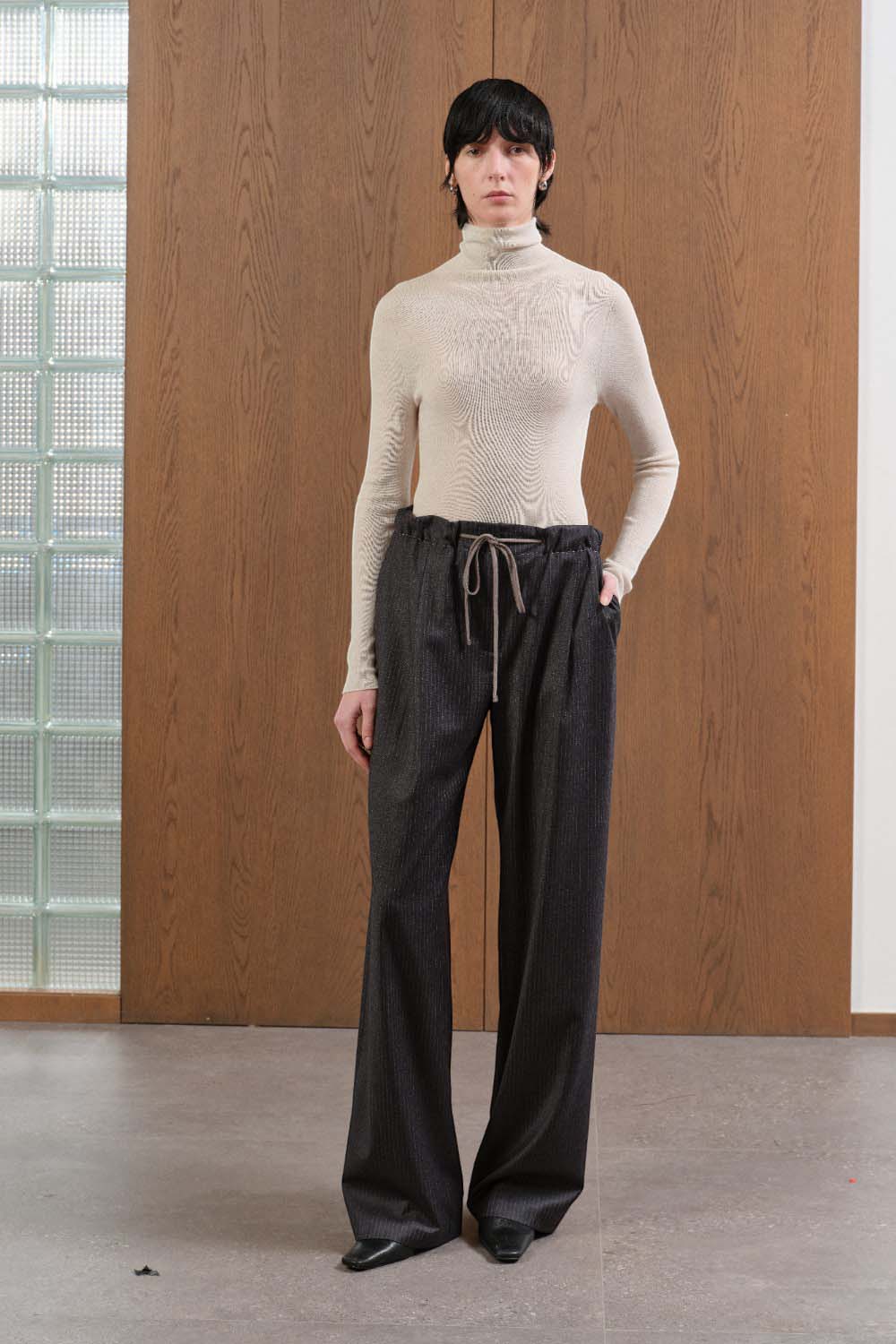 Marius Women's Super Wool Striped Trousers