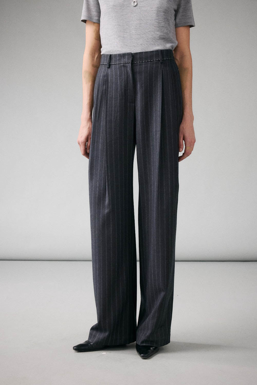 Marius Women's Striped Wool Trousers