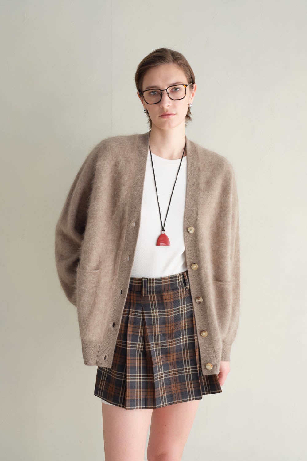 Marius Pleated A-Line Plaid Skirt