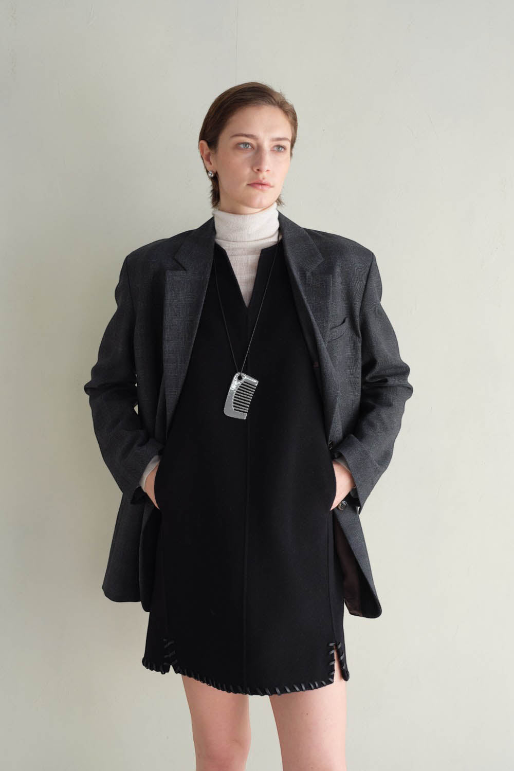 Marius Women__ Minimalist V-neck Tweed Dress