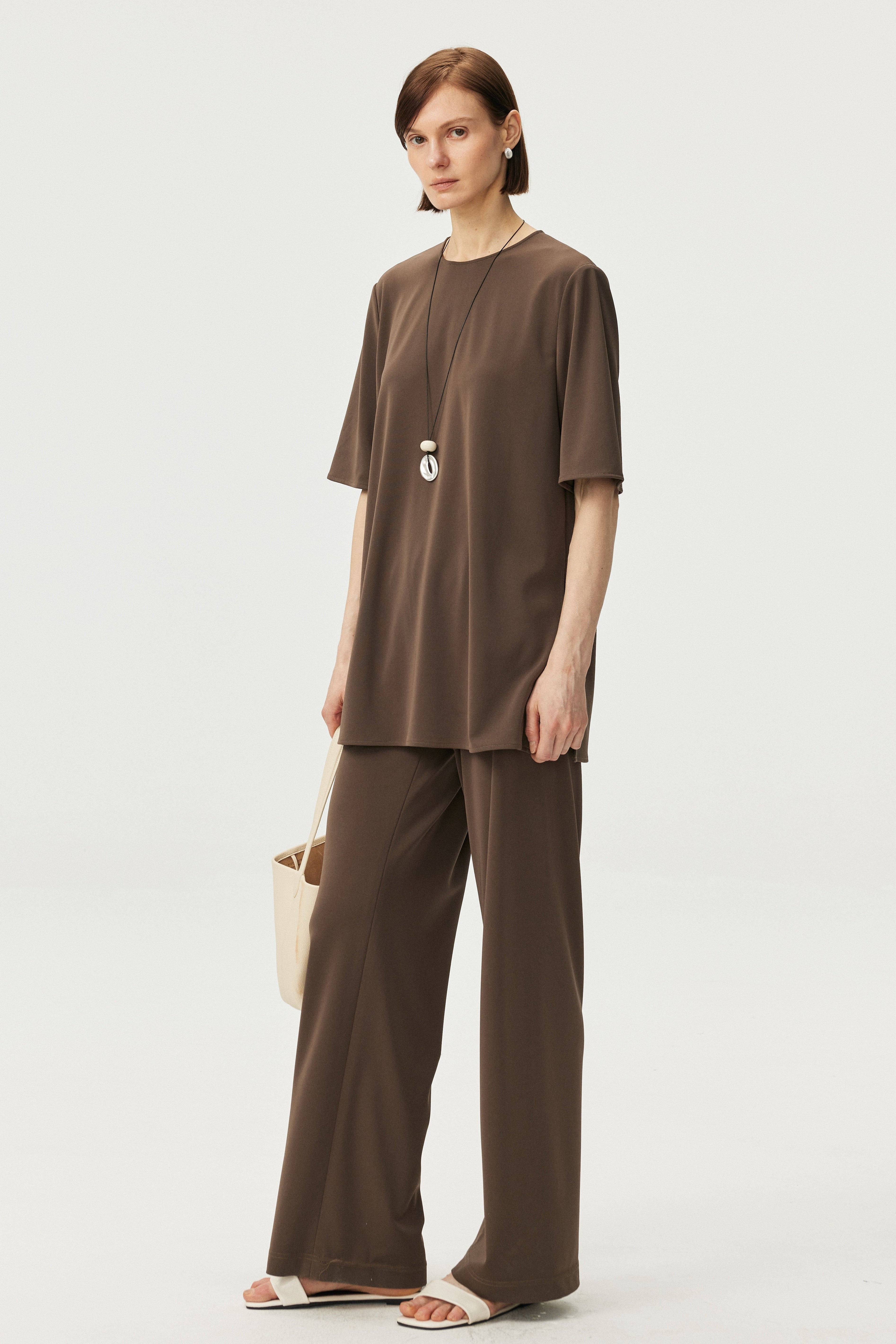 Fluid Acetate Blend Relaxed Half Sleeve Top