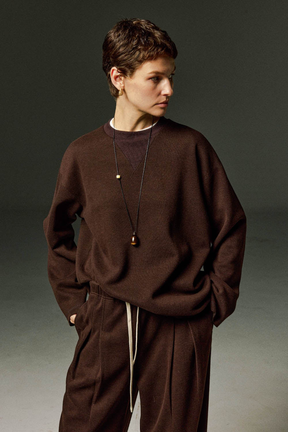 Marius Oversized Cropped Cashmere-Silk Sweatshirt