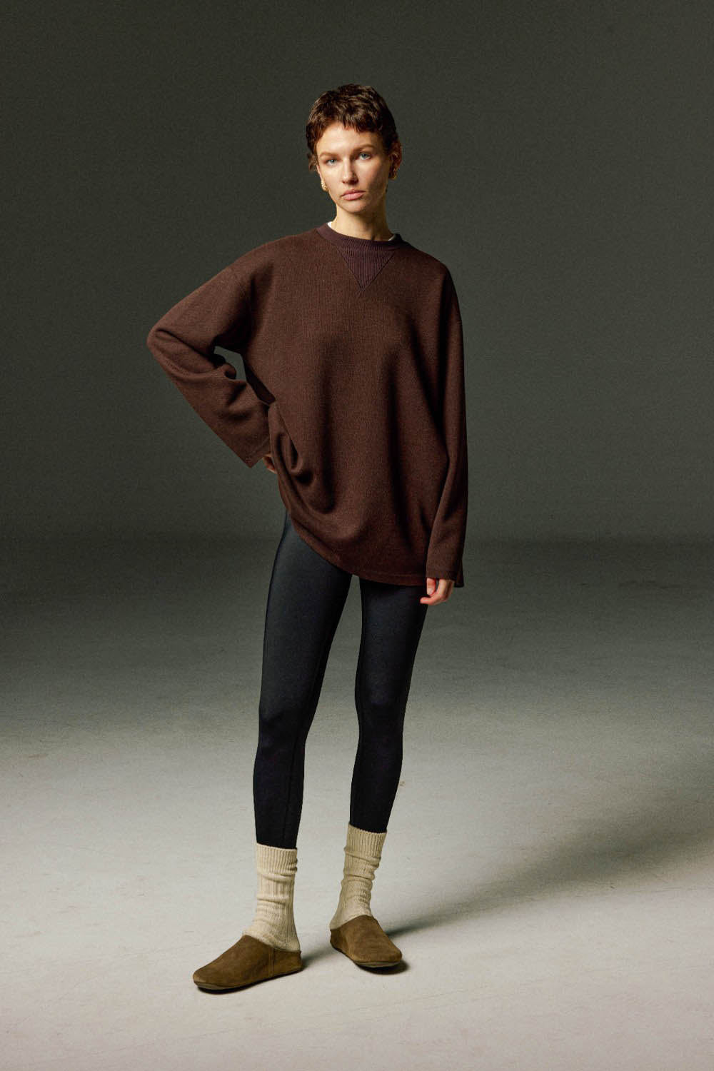 Marius Oversized Cropped Cashmere-Silk Sweatshirt