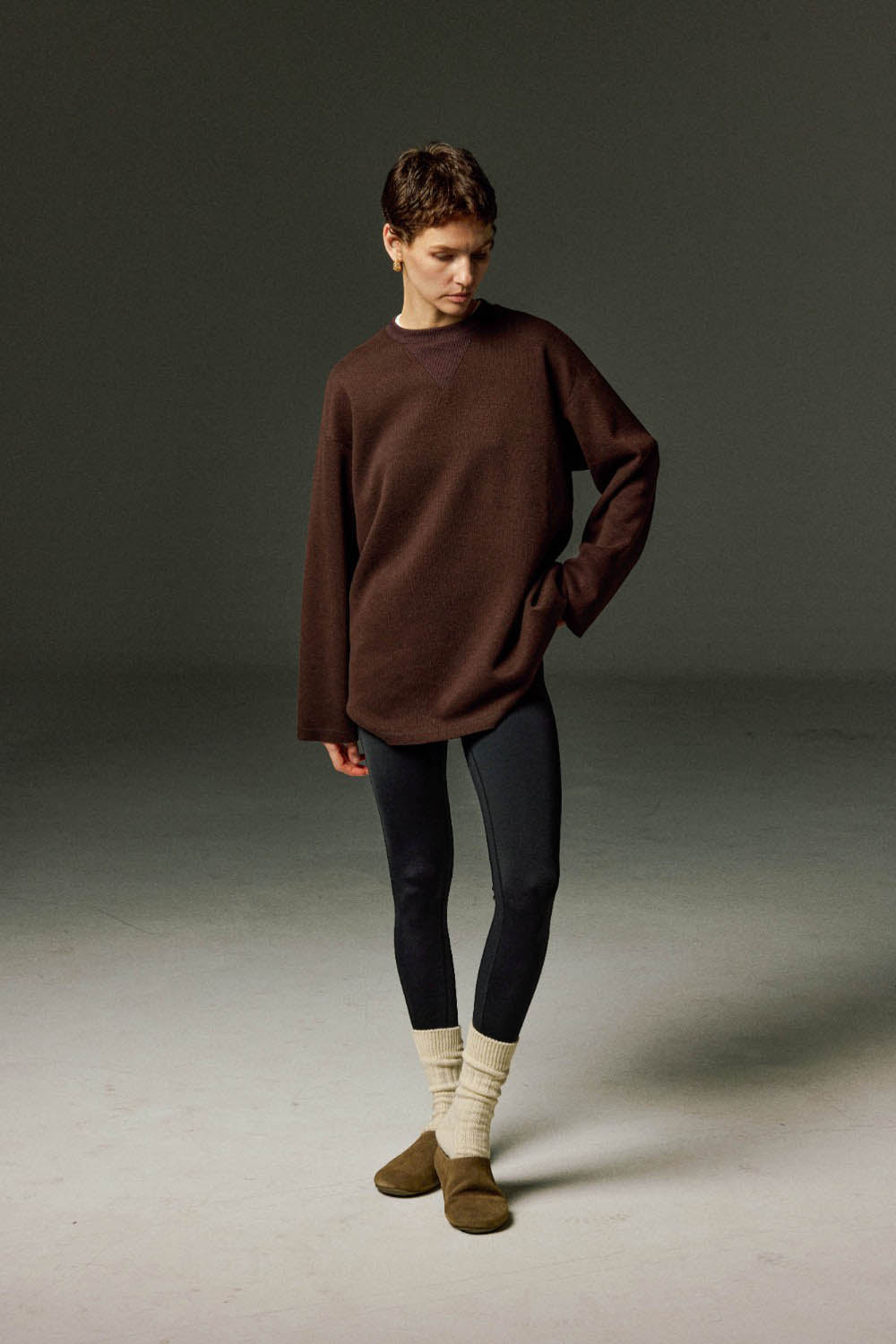 Marius Oversized Cropped Cashmere-Silk Sweatshirt