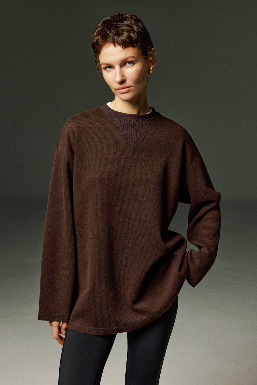 Marius Oversized Cropped Cashmere-Silk Sweatshirt