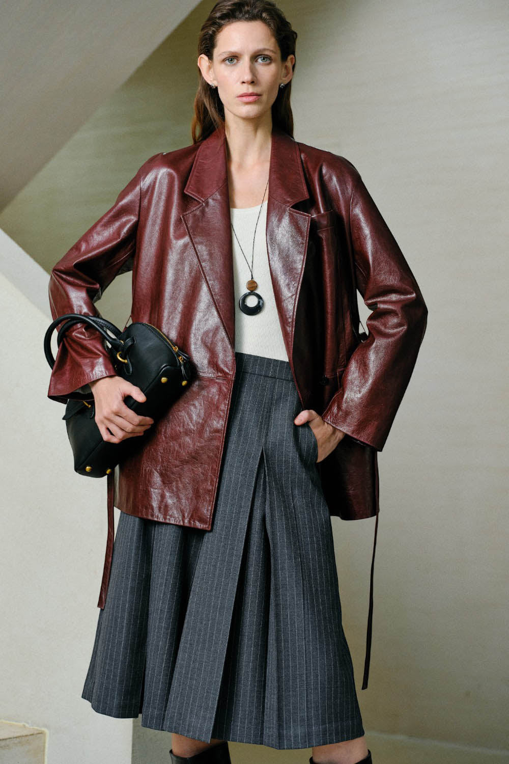 Marius Women's Belted Leather Blazer