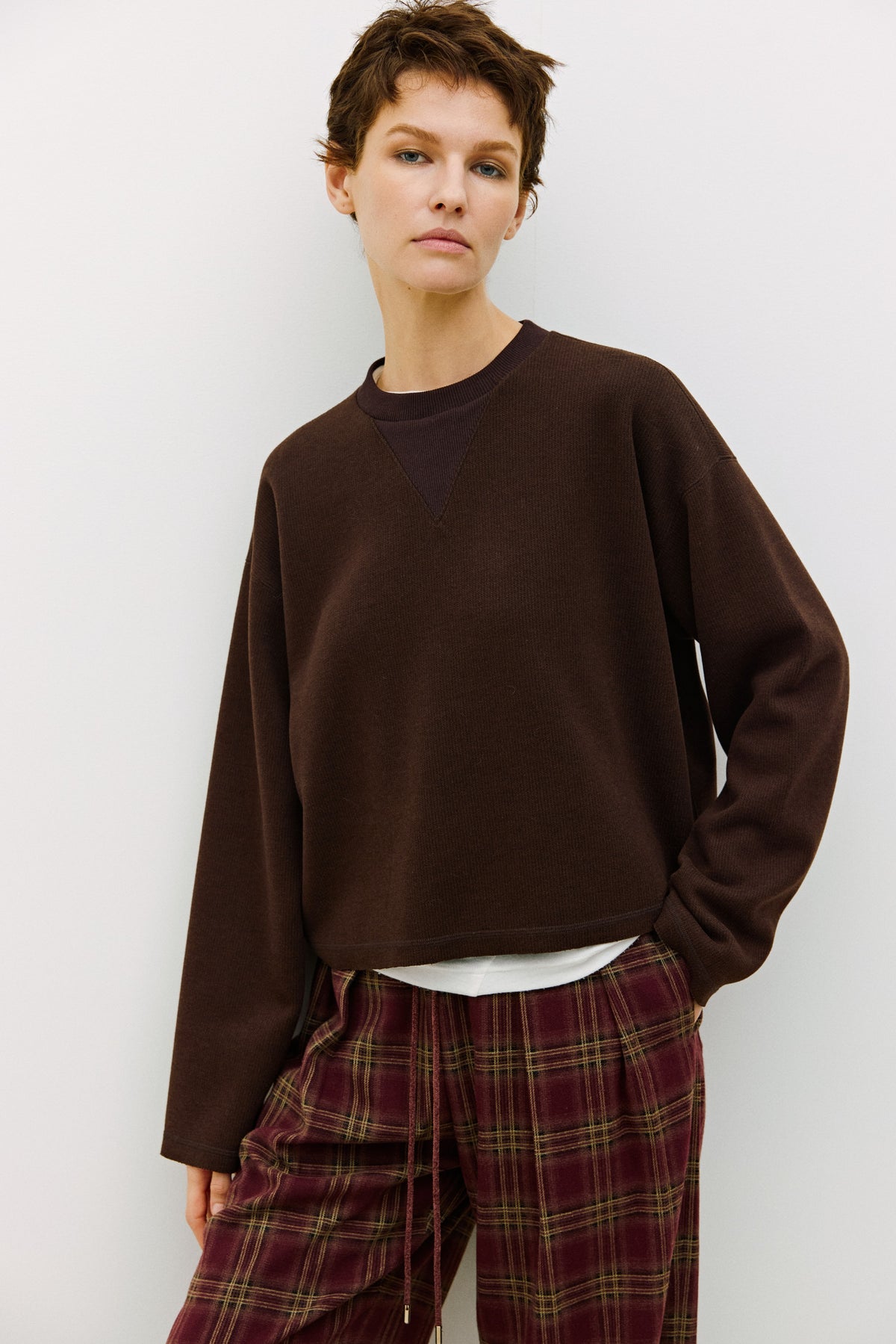 Bonded Knit Crew Neck Sweatshirt