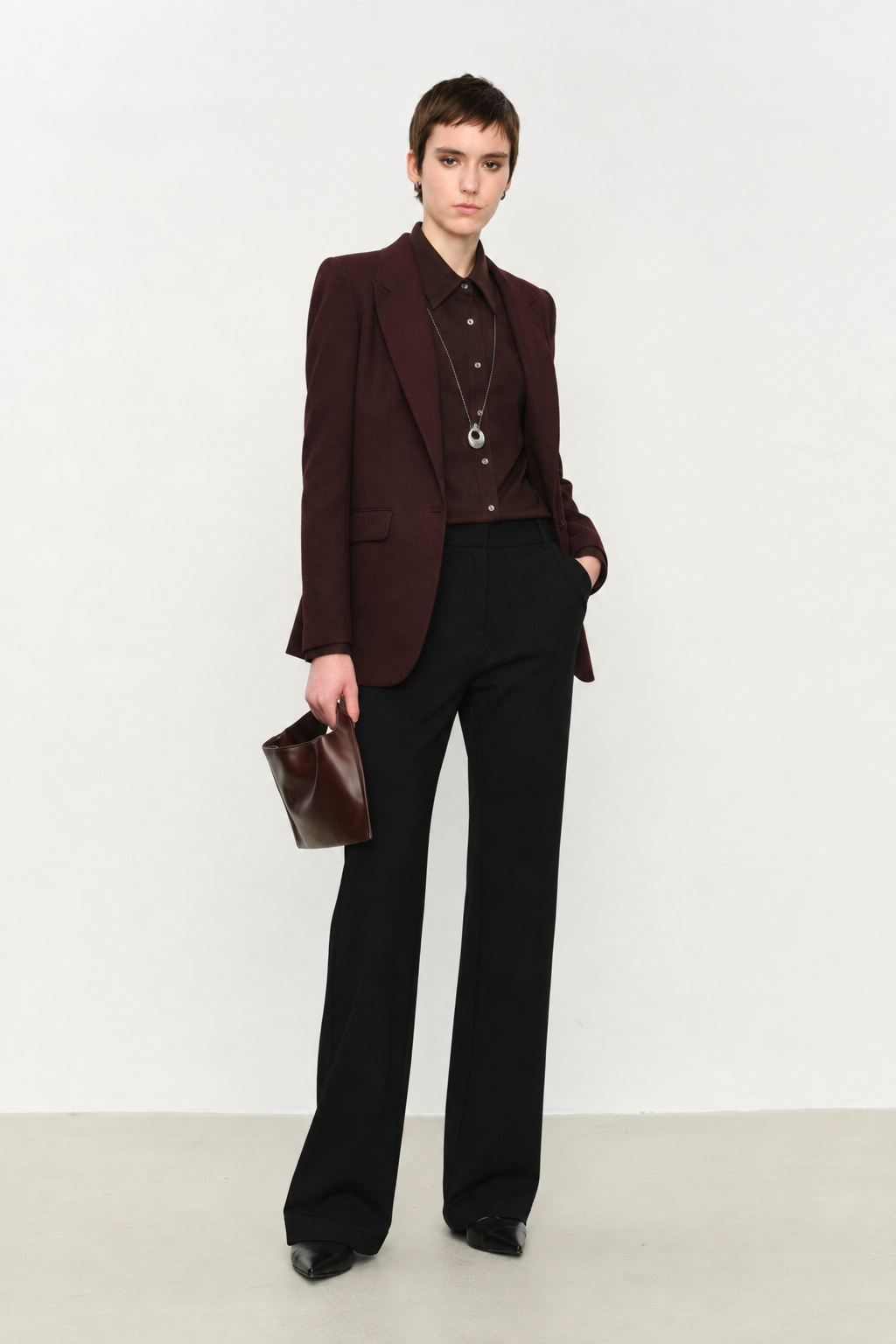 Textured Merino Wool Peak-Lapel Blazer