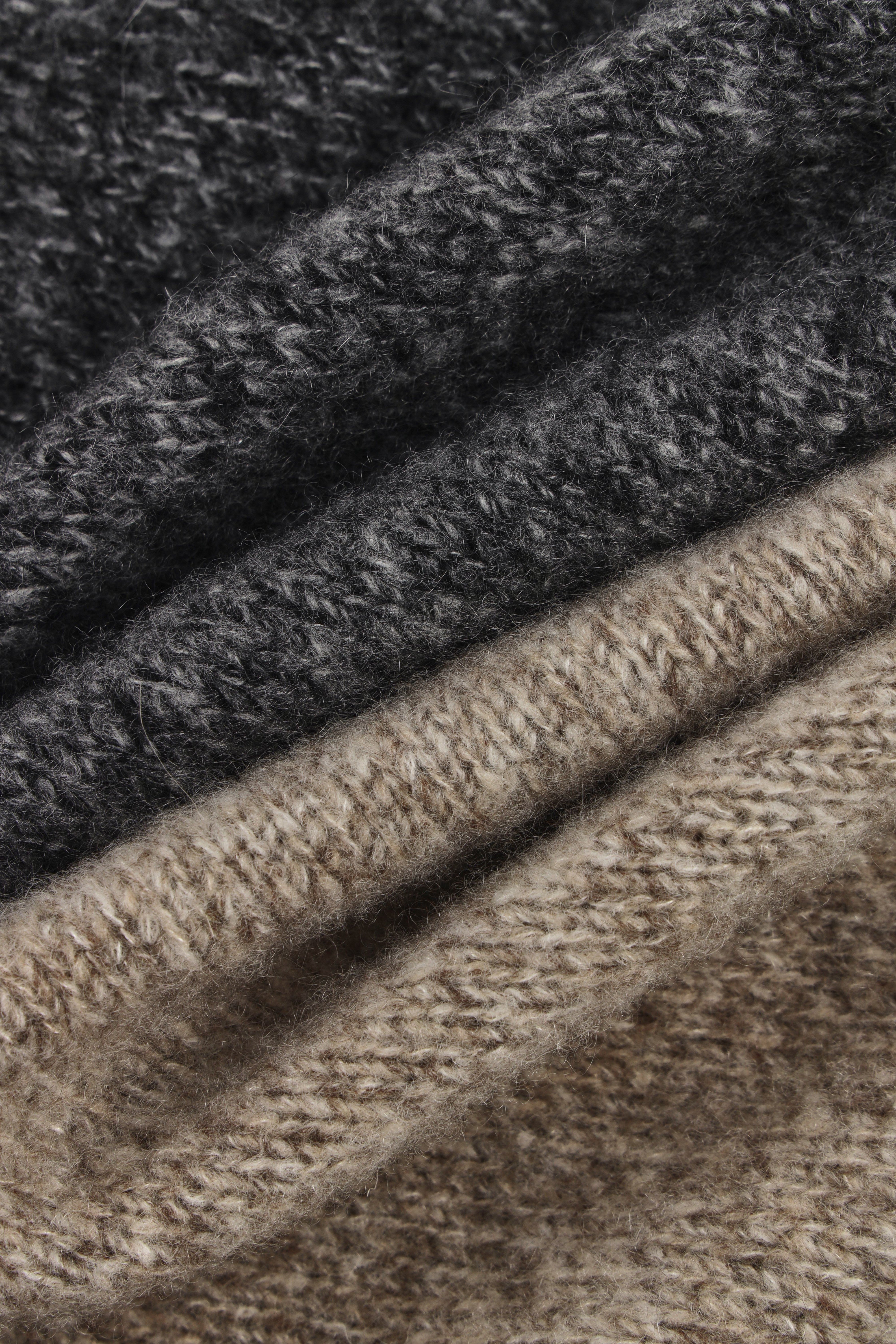 Cashmere-Silk Blend Textured Knit Crewneck Sweater