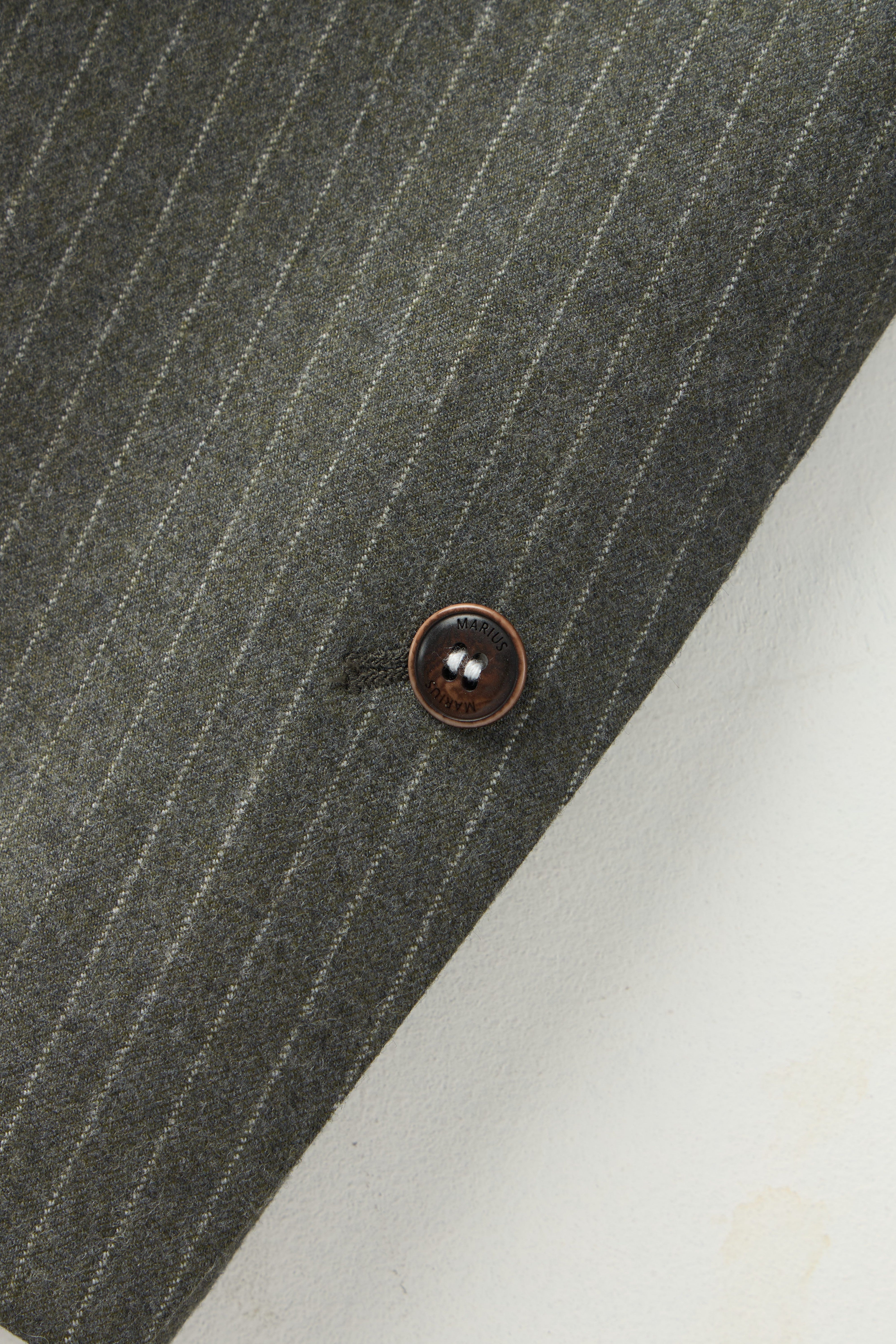 Marzotto Super 110s Merino Wool Collarless Pinstripe Blazer