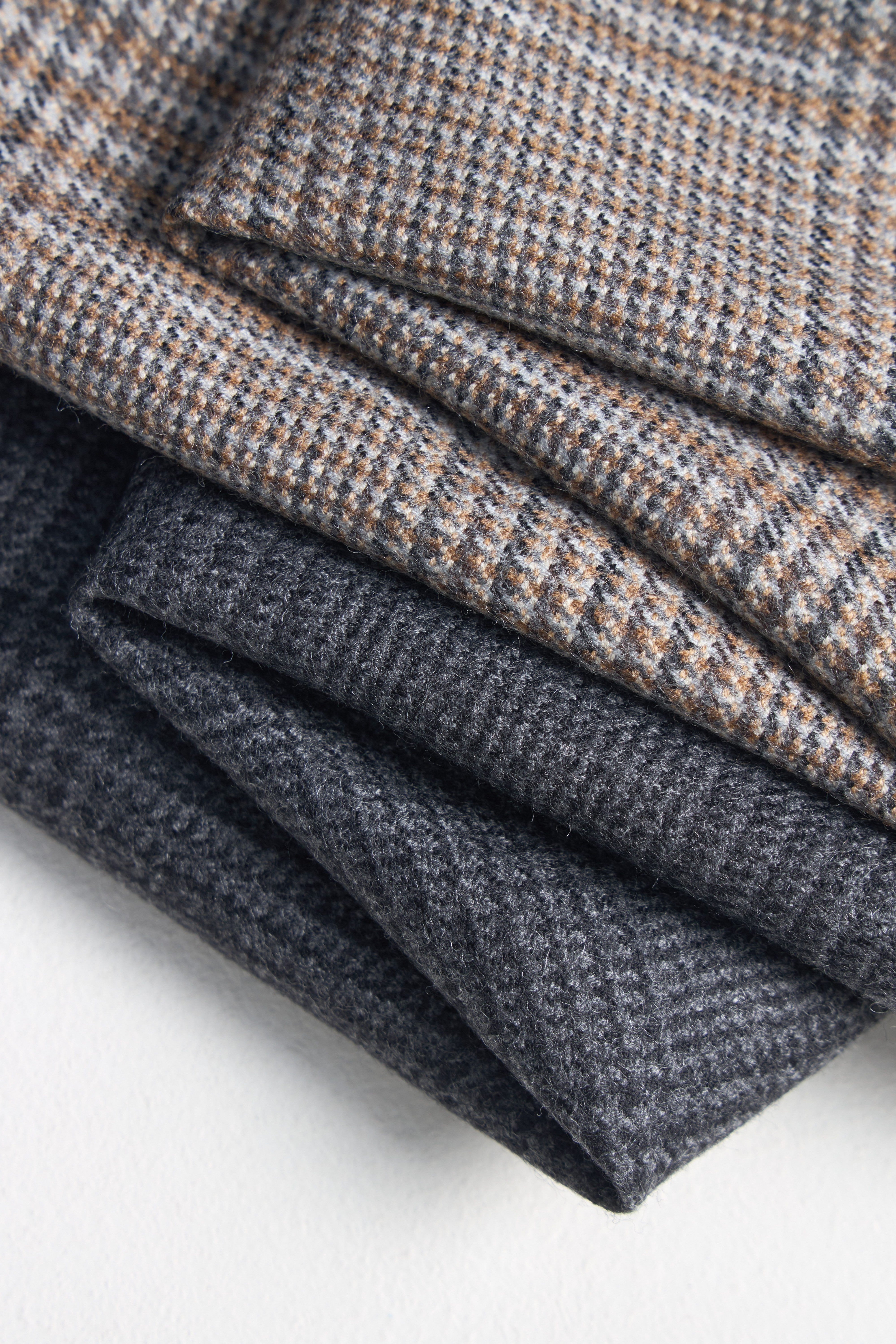 Elastic-Waist Checked Wool Drawstring Wide-Leg Pants