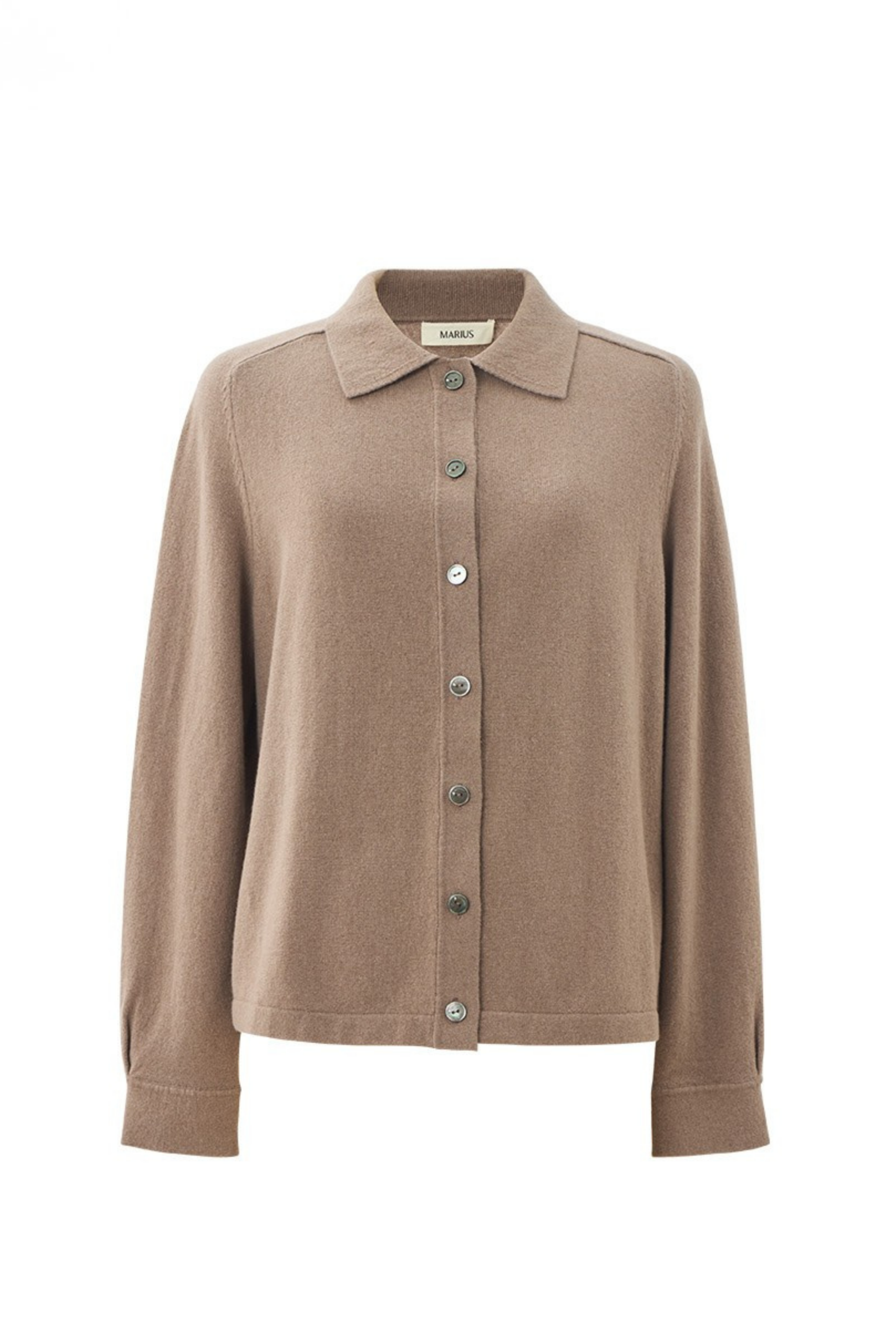 Classic Pure Cashmere Collared Knit Cardigan