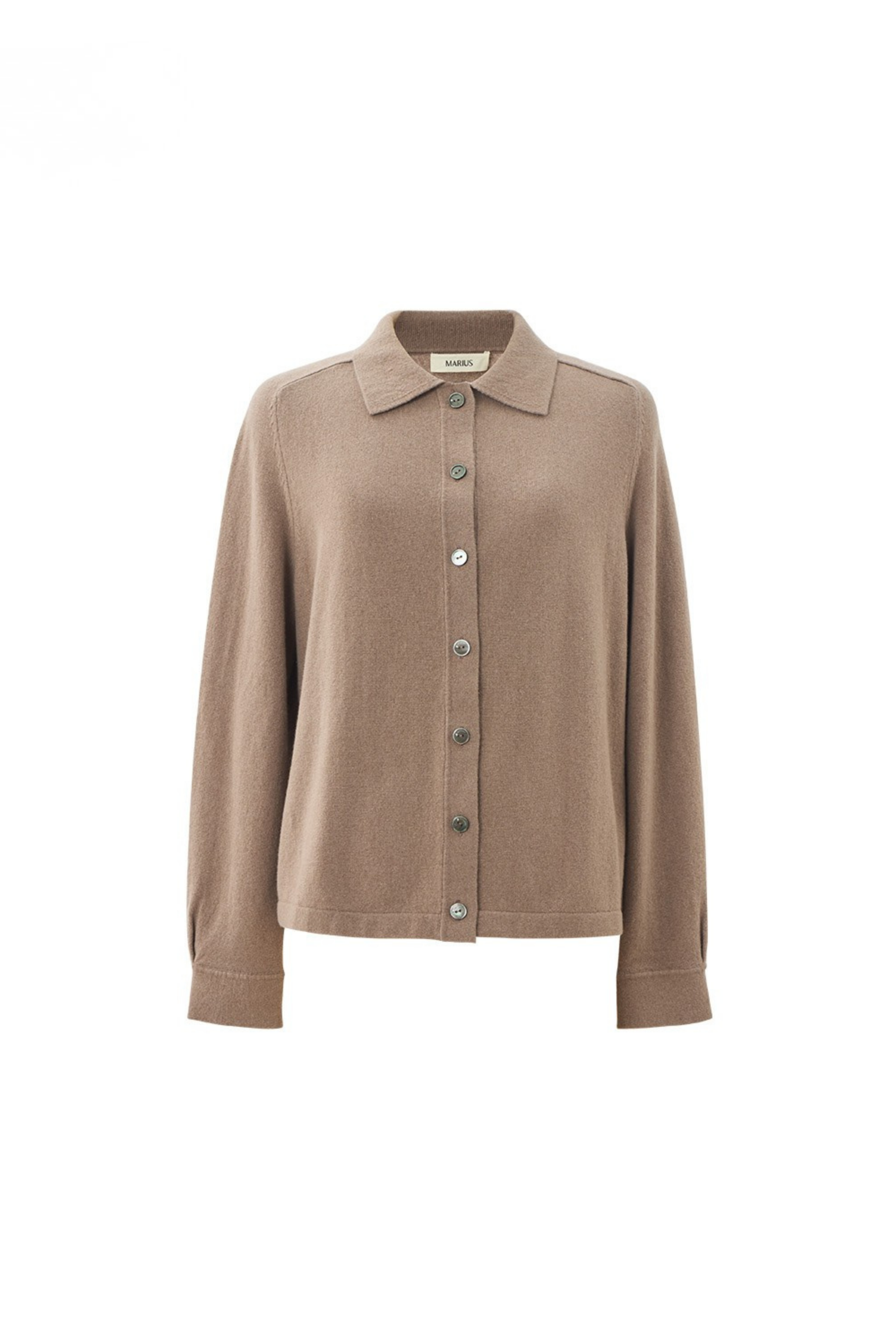 Classic Pure Cashmere Collared Knit Cardigan