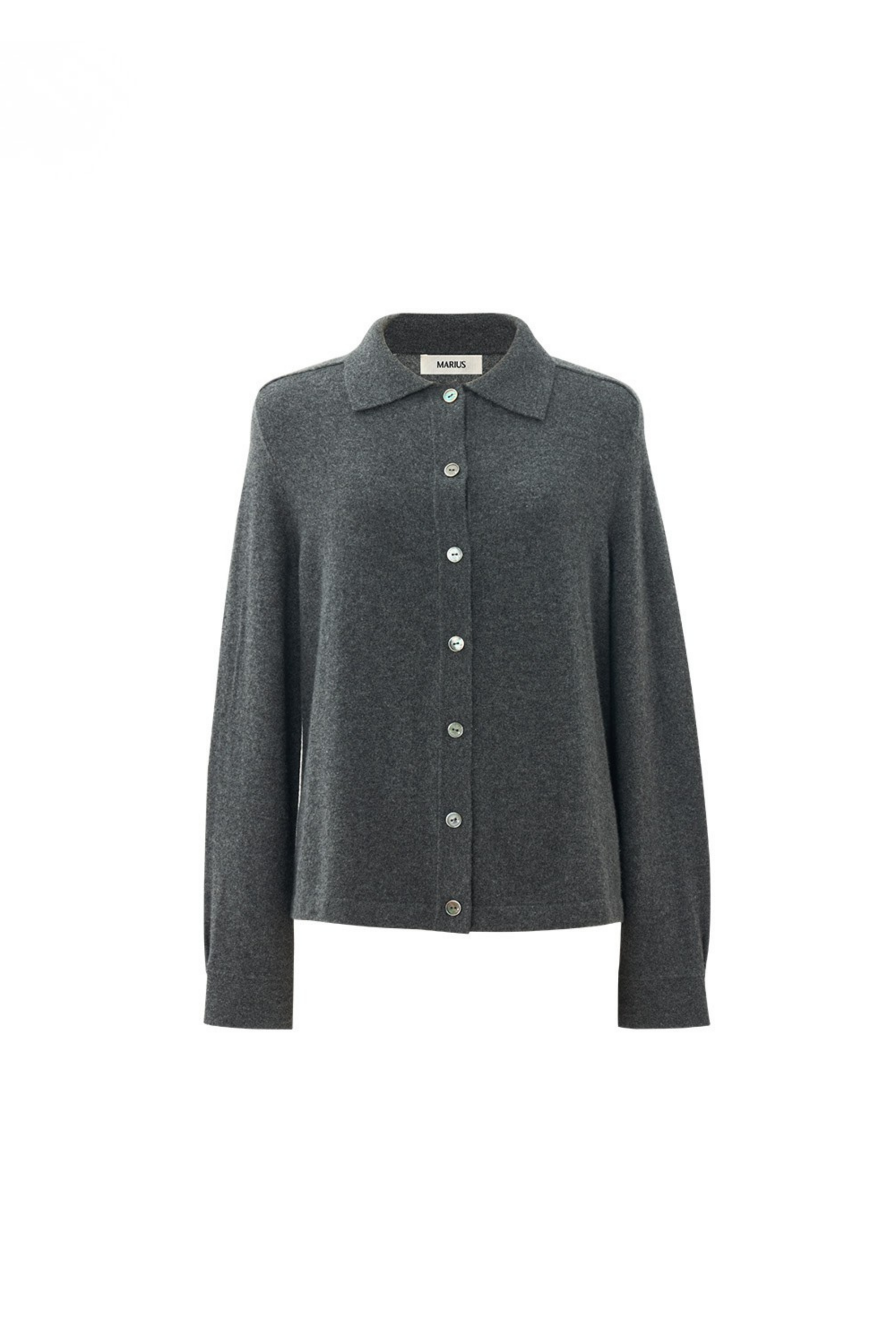Classic Pure Cashmere Collared Knit Cardigan
