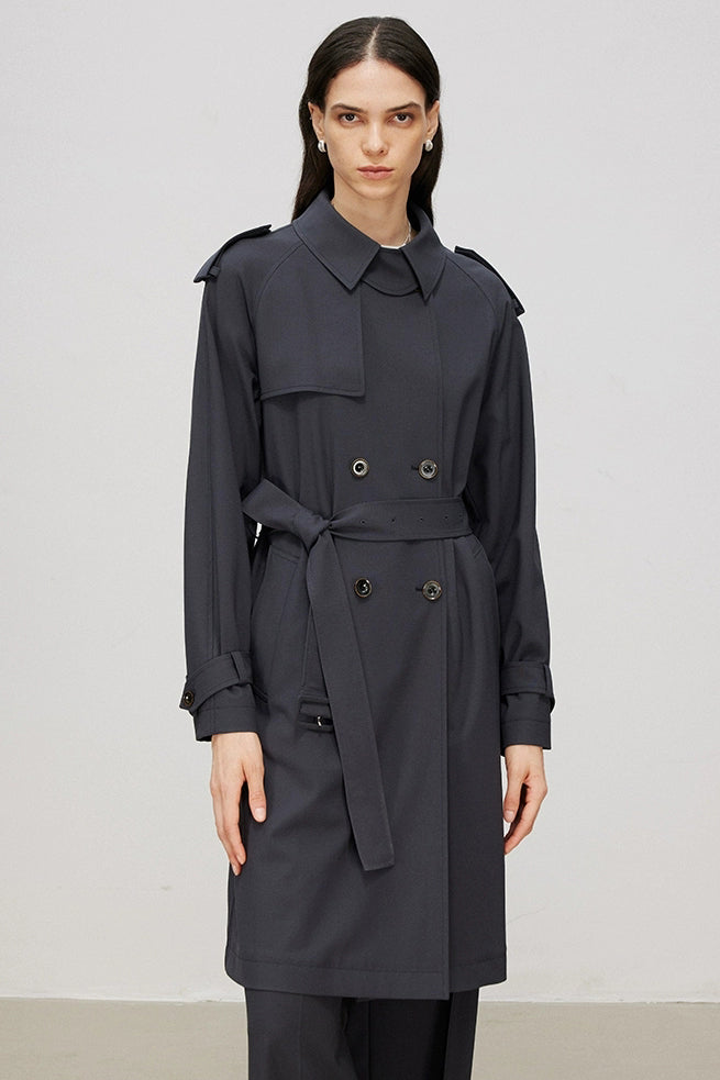 Marius Women's Longline Slip Pocket Trench Coat