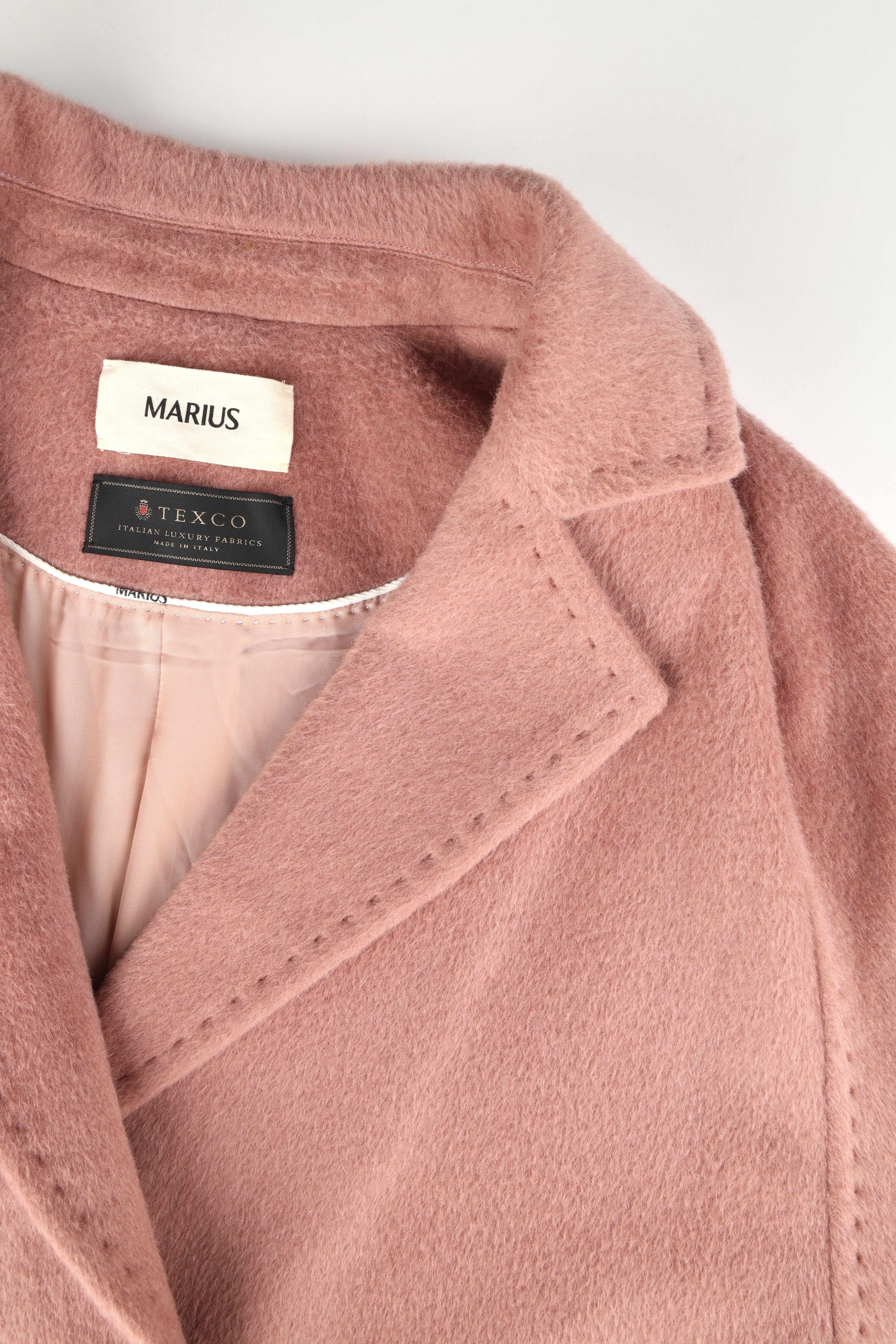 One-Button Alpaca-Mohair Wool-Blend Coat