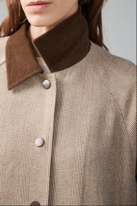 Marius Preppy-Style Houndstooth Merino Wool Jacket